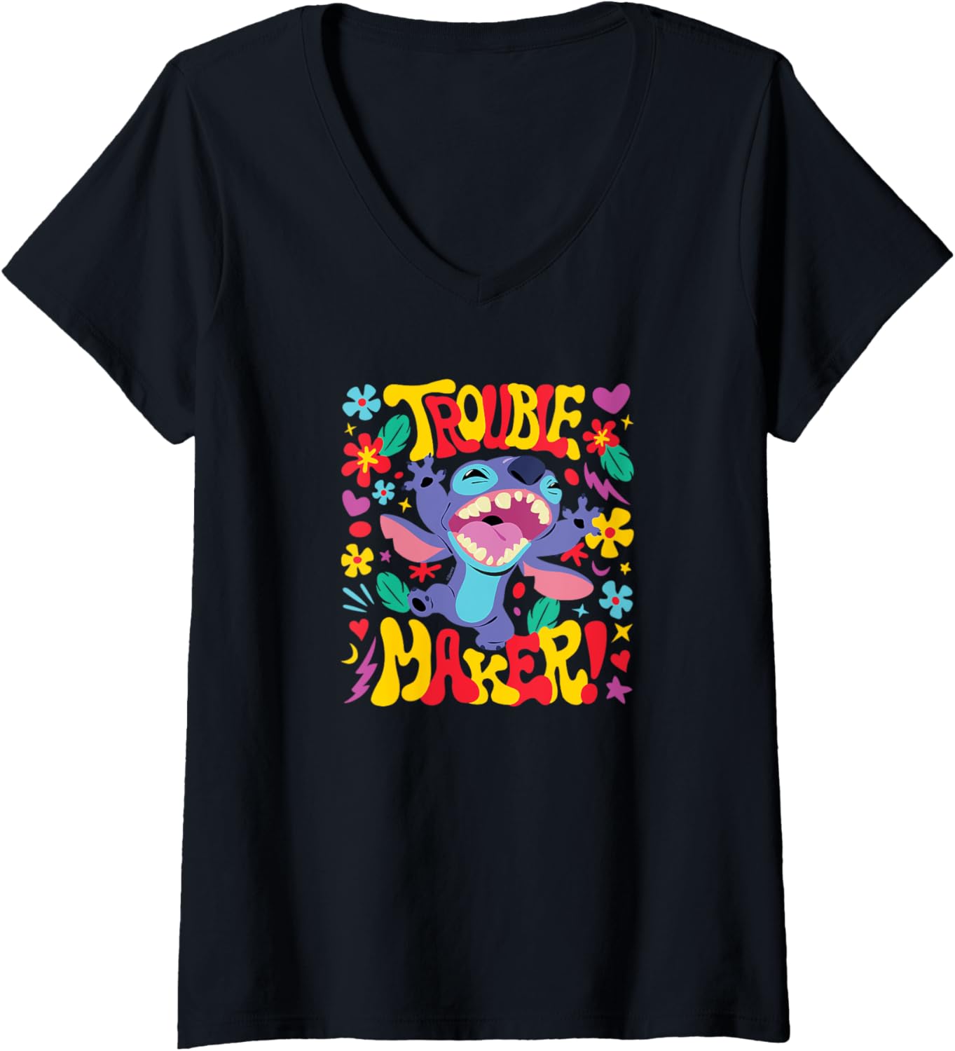 Womens Lilo & Stitch - Trouble Maker! V-Neck Apparel | Best Seller Pick | Perfect Gift Idea
