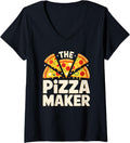 Womens The Pizza Maker Shirt Men Women Kids Pizza Lover Maker V-Neck T-Shirt | Best Seller Pick | Comfort Daily Wear