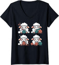 Womens Cute Sheep Crocheting Funny Yarn Lover Crocheter V-Neck Yarn Supply | Trending 2025 | Best Seller Choice