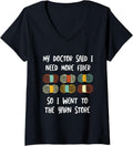 Womens Funny Fiber Knitting Joke Yarn Crochet V-Neck Yarn Supply | Trending 2025 | Customer Favorite