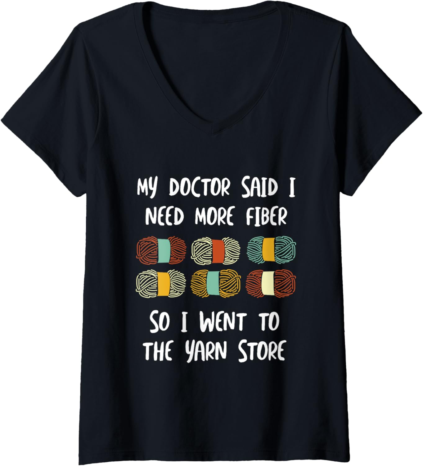 Womens Funny Fiber Knitting Joke Yarn Crochet V-Neck Yarn Supply | Trending 2025 | Customer Favorite