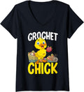 Crochet Chick Cute Crocheting Yarn Women Mom Grandma V-Neck Yarn Supply | Top Rated | Customer Favorite