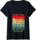 Womens Vintage Cheetah The Best Part Of My Life Retro Cheetah V Neck Apparel Premium Print Gift Ready
