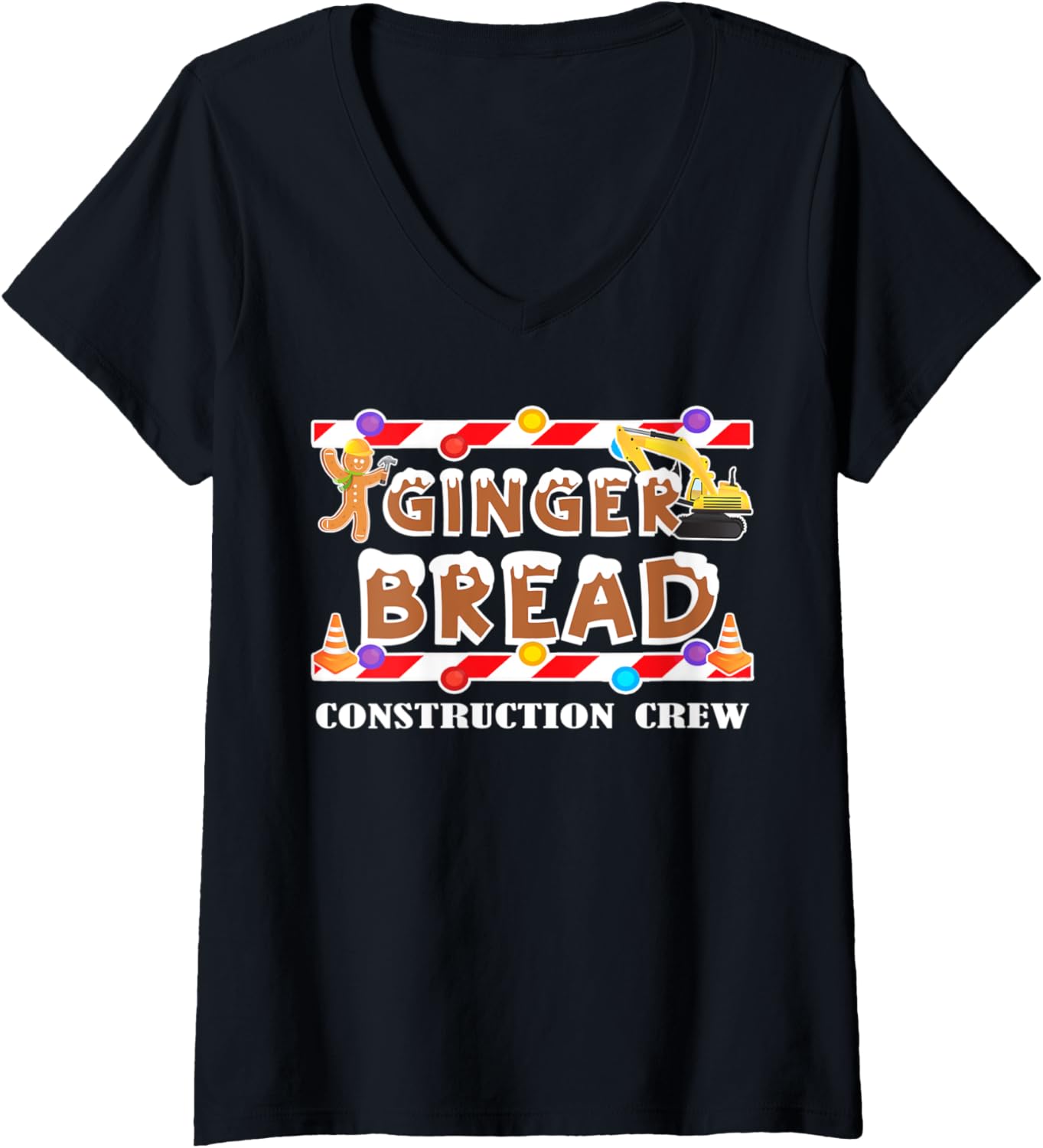 Womens Christmas Baking- Gingerbread Construction Crew Cookie Maker V-Neck Apparel | High Search Volume | Must-Have Styl...