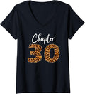 Womens Birthday Party with Leopard Print 30th Chapter 30 Year Old V Neck Apparel High Search Demand Fan Favorite