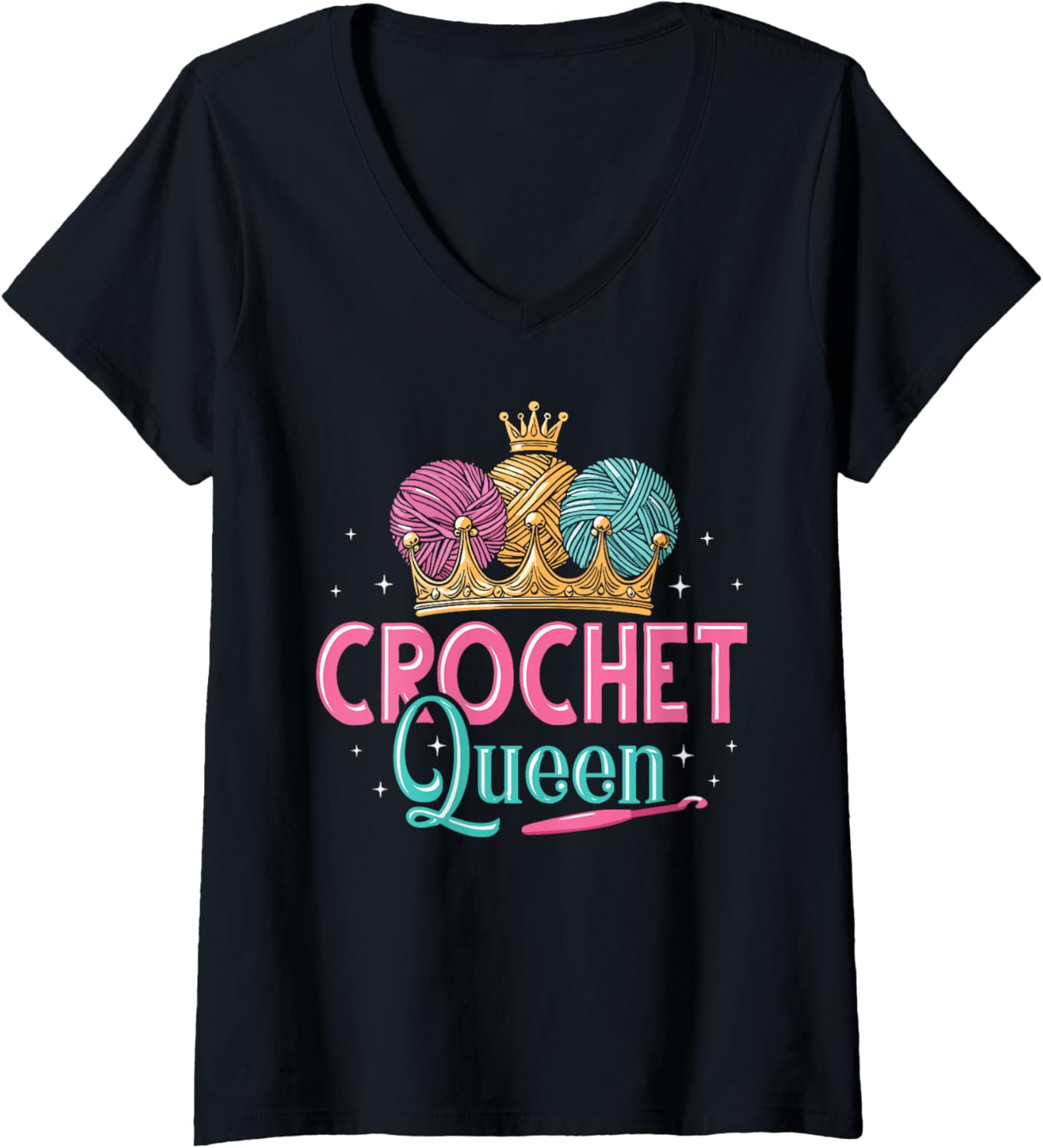Womens Crochet queen crocheting crochet yarn women girls V-Neck Yarn Supply | Viral US Pick | Best Seller Choice