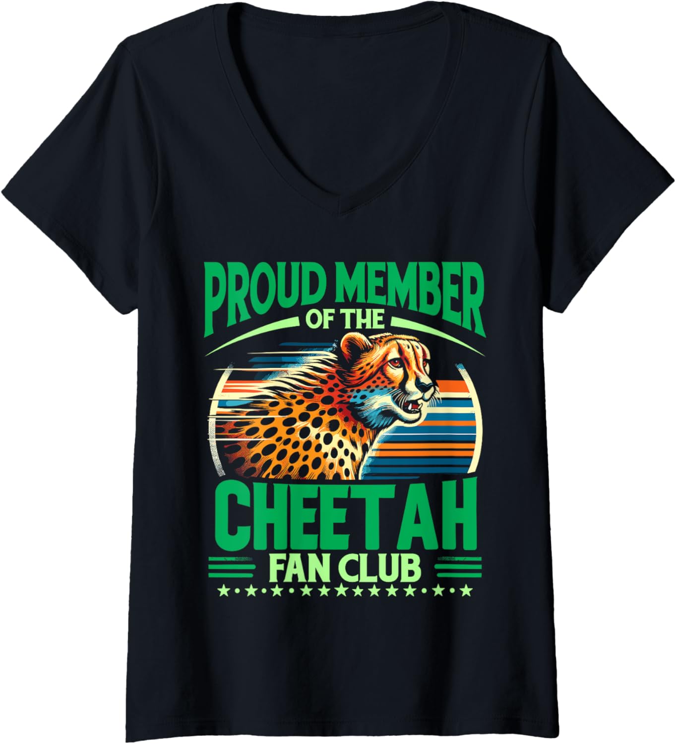 Womens Wildlife Cheetah V Neck Apparel Trending US Fan Favorite
