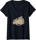 Womens Cheer Coach Shirt Megaphone Cheetah Leopard Print Design V Neck T Shirt Premium Print Everyday Wear