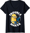 Womens Despicable Me Minions Trouble Maker Mischievous Smile V-Neck Apparel | Best Seller Pick | Perfect Gift Idea