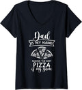 Womens Dad Is My Name Making Pizza Is My Game Pizza Maker V-Neck Apparel | Trending 2025 | Must-Have Style