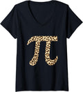 Womens Math Teacher Leopard Print Mathematics Student Happy Pi Day V Neck Apparel Viral TikTok Find Fan Favorite