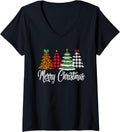 Womens Leopard Cheetah Print Christmas Tree Womens Holiday Gift V Neck Apparel High Search Demand Hot Right Now