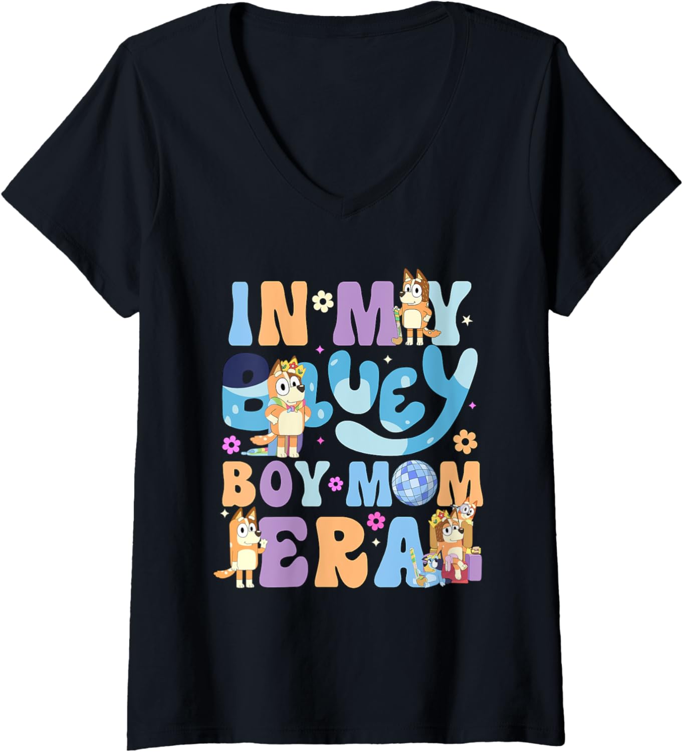 Womens In my blue dog boy mom era, front V-Neck Apparel | Viral Streetwear Style