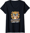 Womens Cheetah Print Cheetah Vibes Only V Neck Apparel Streetwear Style Fan Favorite