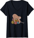 Womens Cute Sloth Knitting Yarn Knitting Wool V-Neck Yarn Supply | High Search Volume | Perfect for Crafters