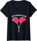 Womens Yarn Vogue Stop staring my yarns funny V-Neck Yarn Supply | Top Rated | Customer Favorite