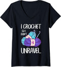 Womens Funny Crochet So I Don't Unravel Crocheting Yarn Crocheter V-Neck Yarn Supply | Premium Quality | High CTR Title