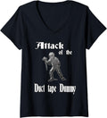 Womens Attack of the Duct Tape Dummy cosplay costume maker V-Neck Apparel | Premium Quality | Aesthetic Fit