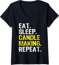 Womens Eat Sleep Candle Making Repeat Candle Maker V-Neck Apparel | Premium Quality | Must-Have Style