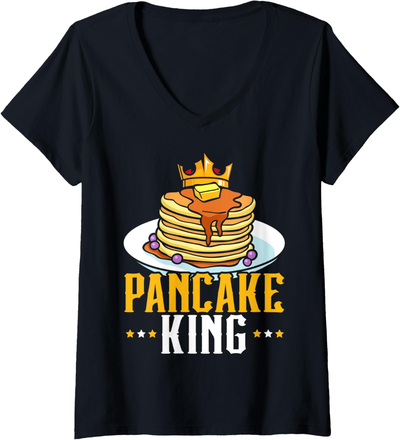 Womens Pancake King Pancake Maker Pancakes Food Lover V-Neck Apparel | Best Seller Pick | Must-Have Style