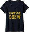 Womens CAMPSITE CREW Leopard Print Summer Staff Counselor Teacher V Neck Apparel Premium Print Best Seller Look