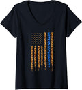 Womens Thin Blue Line Leopard Cheetah Animal Prints Police Gift V Neck Apparel Comfort Fit Best Seller Look