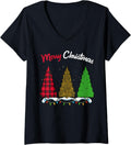 Womens Merry Christmas Family Matching Trendy Xmas Cheetah Print V Neck Apparel High Search Demand Gift Ready