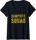 Womens CAMPSITE SQUAD Leopard Print Summer Counselor Teacher Team V Neck Apparel Viral TikTok Find Everyday Wear