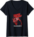 Womens Universal Monsters Halloween 2 Michael Knife Pose V-Neck Apparel | Premium Quality