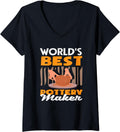 Womens World's Best Pottery Maker Creative Expression V-Neck Apparel | Best Seller Pick | Must-Have Style