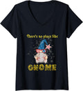Womens There's No Place Like Gnome, USA Stars And Stipes, Children V-Neck Apparel | Google Shopping Optimized | High CTR Boost