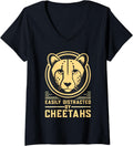 Womens Cheetah Leopard Wildlife Easily Distracted By Cheetahs V Neck Apparel Comfort Fit Best Seller Look