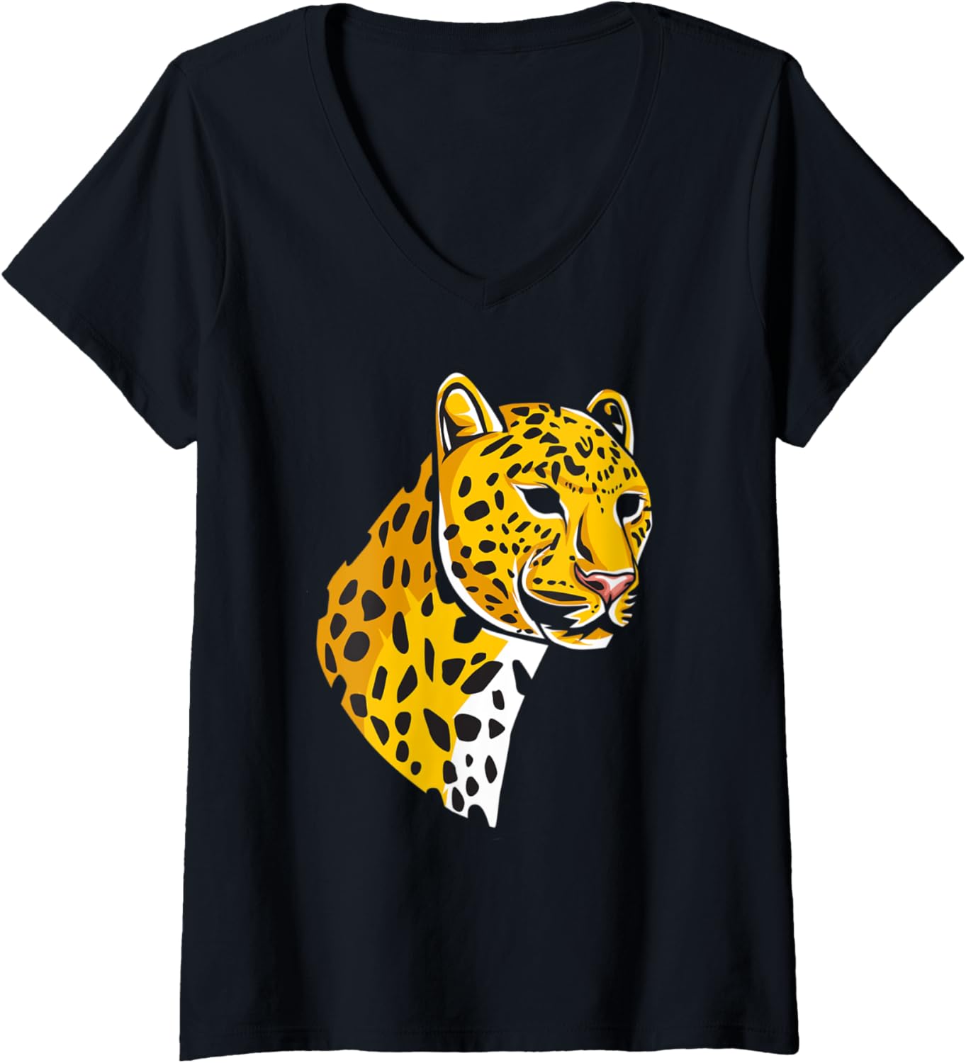 Womens Super Cute Cheetah Leopard Print Gifts V Neck Apparel Comfort Fit Hot Right Now