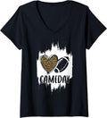 Womens Football Lover Football Leopard Cheetah Print Football Fan V Neck Apparel Premium Print Best Seller Look