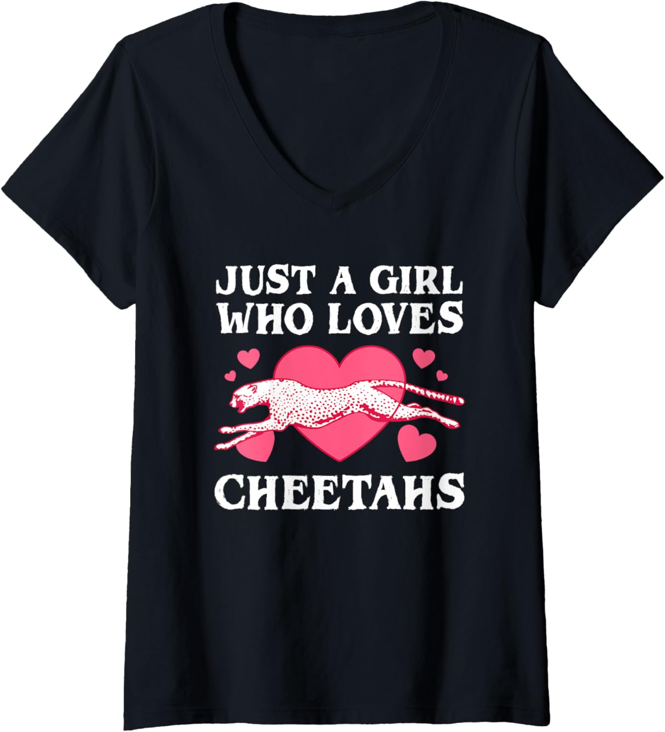 Womens Funny Cheetah Art For Women Girls Panther Cheetah Lover V Neck Apparel Trending US Gift Ready