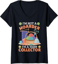 Womens Yarn Hoarding I'M NOT A HOARDER BUT YARN COLLECTOR Collecto V-Neck Yarn Supply | Top Rated | High CTR Title