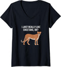 Womens Funny Cheetah Leopard Wildlife Safari V Neck Apparel Streetwear Style Everyday Wear