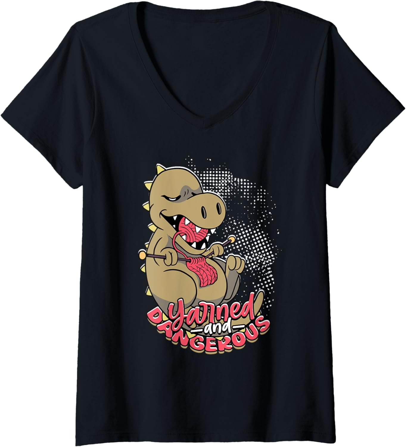 Womens Knitting Yarn Knitter Yarned and dangerous V-Neck Yarn Supply | Trending 2025 | Best Seller Choice