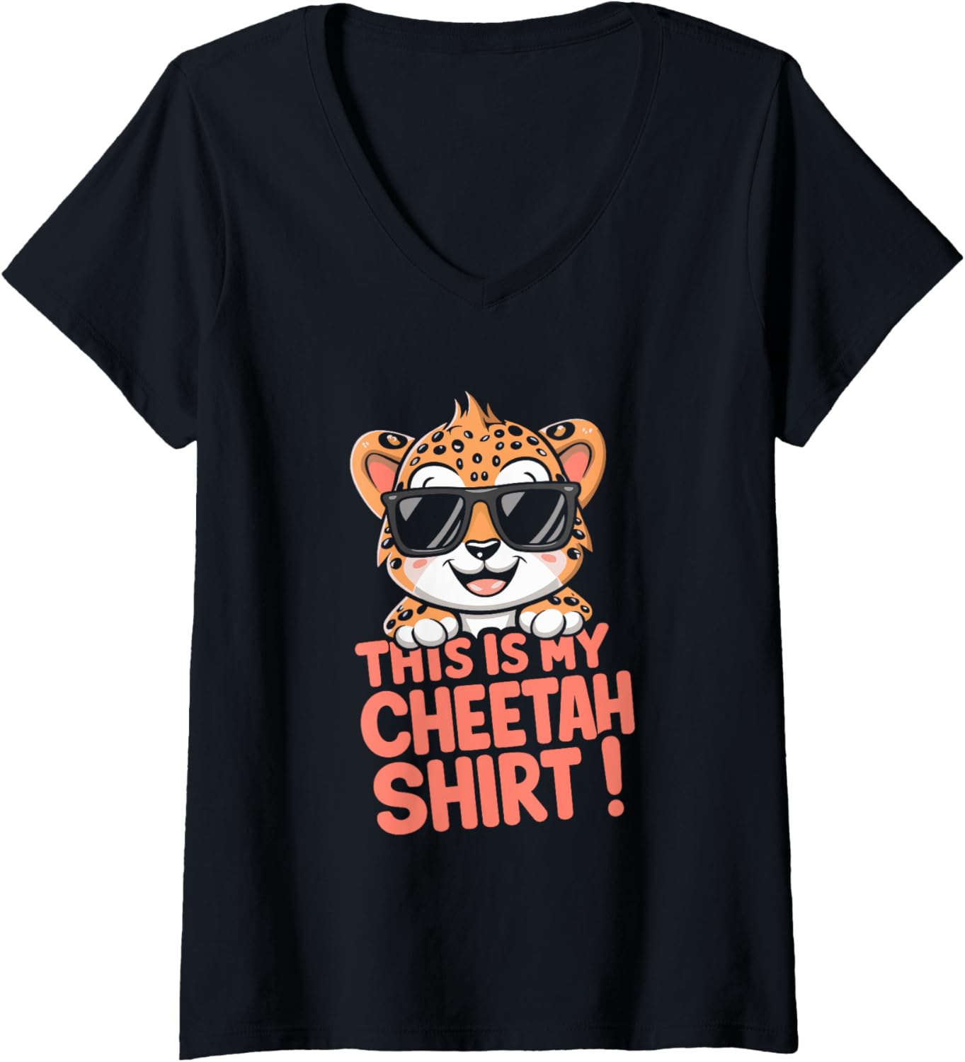 Womens Cheetah Lover This Is My Cheetah Cheetah Kids V Neck Apparel Viral TikTok Find Fan Favorite