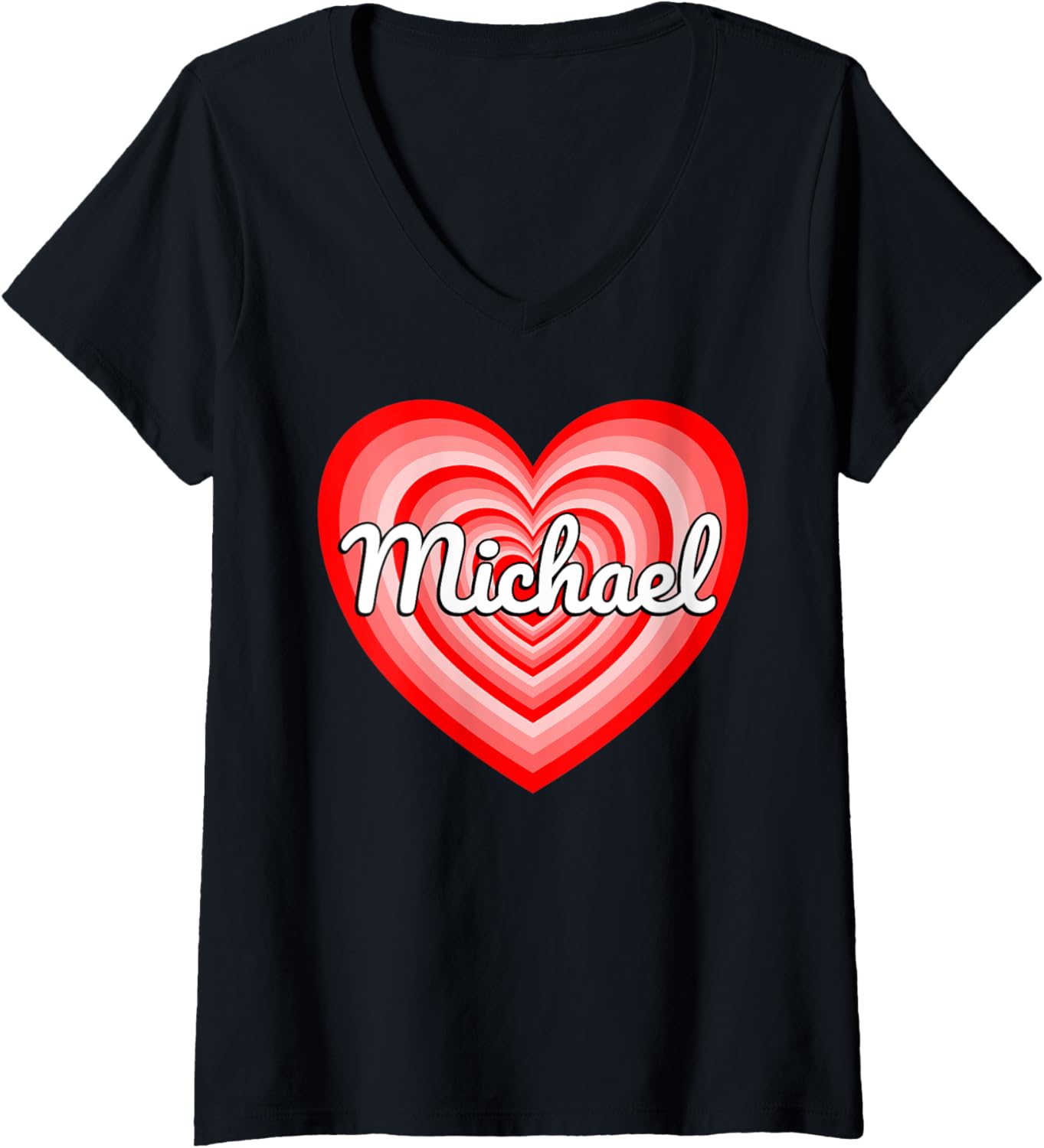 Womens I Love Michael Heart Michael Name V-Neck Apparel | Trending 2025