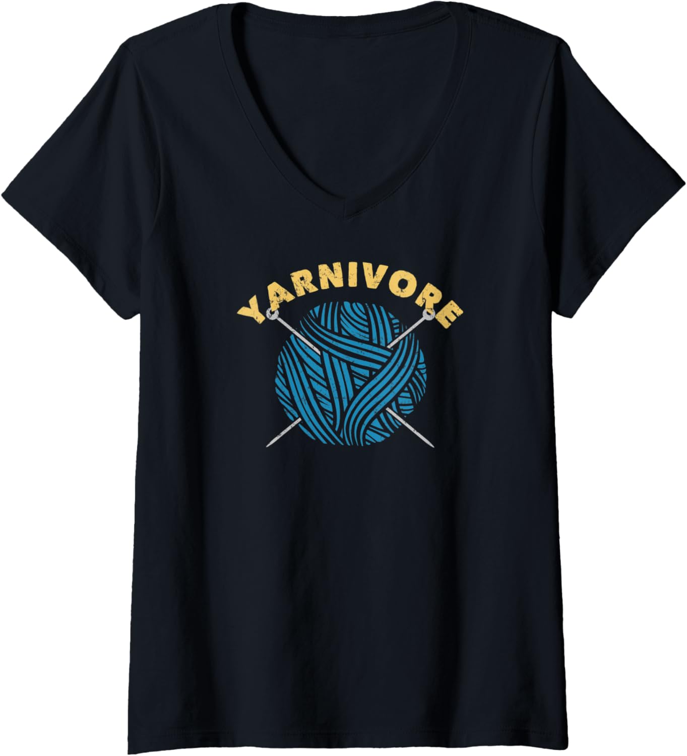 Womens Knitting Crocheting Yarnivore Yarn Lover Funny Gift V-Neck Yarn Supply | Trending 2025 | Customer Favorite