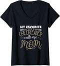 Womens Funny Cheerleading Mother Leopard Cheetah Print Cheer Mom V Neck Apparel Comfort Fit Fan Favorite