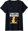 Womens Cheetah Squad Fastest Cat Cheetah V Neck Apparel Trending US Everyday Wear