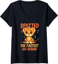 Womens Cheetah Lover Spotted The Fastest Kid Around Cheetah Kids V Neck Apparel Trending US Best Seller Look