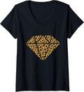 Womens Diamond Shaped Leopard Cheetah Diamond V Neck Apparel Premium Print Gift Ready