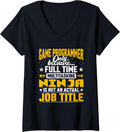 Womens Game Programmer Job Title - Funny Video Game Maker Developer V-Neck Apparel | Trending 2025 | Comfort Daily Wear