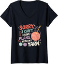 Womens Funny Crochet Lover Knitting Yarn Crocheter Design V-Neck Yarn Supply | High Search Volume | Customer Favorite
