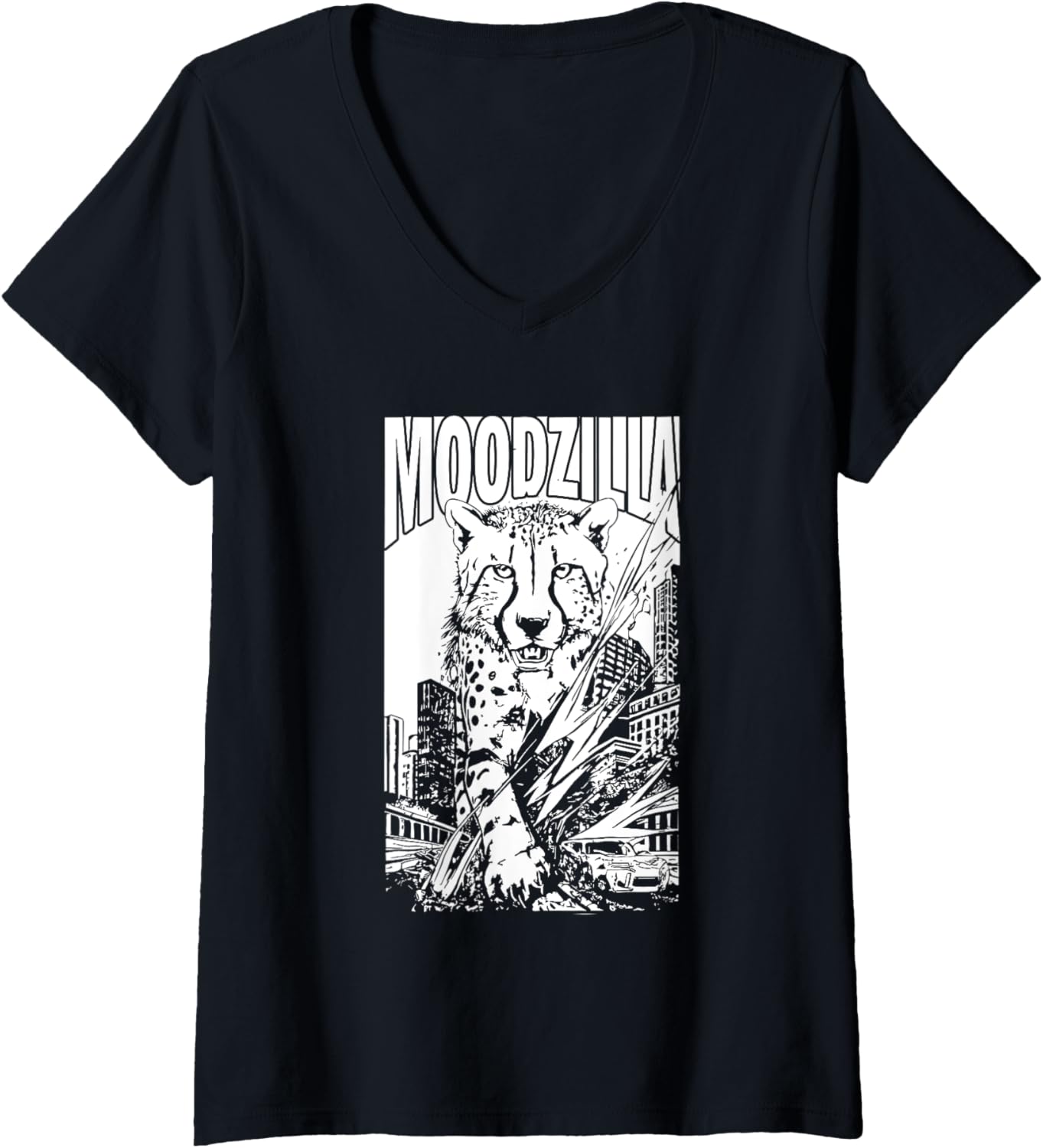 Womens Funny Cheetah Big Cat African Cheetah V Neck Apparel Premium Print Best Seller Look