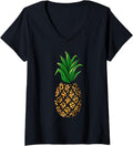 Womens Funny Leopard Print Pineapple Gift Cute Tropical Plant Fan V Neck Apparel High Search Demand Hot Right Now