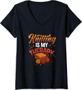 Womens Knitting is My Therapy Yarn Knitting V-Neck Yarn Supply | Premium Quality | High CTR Title